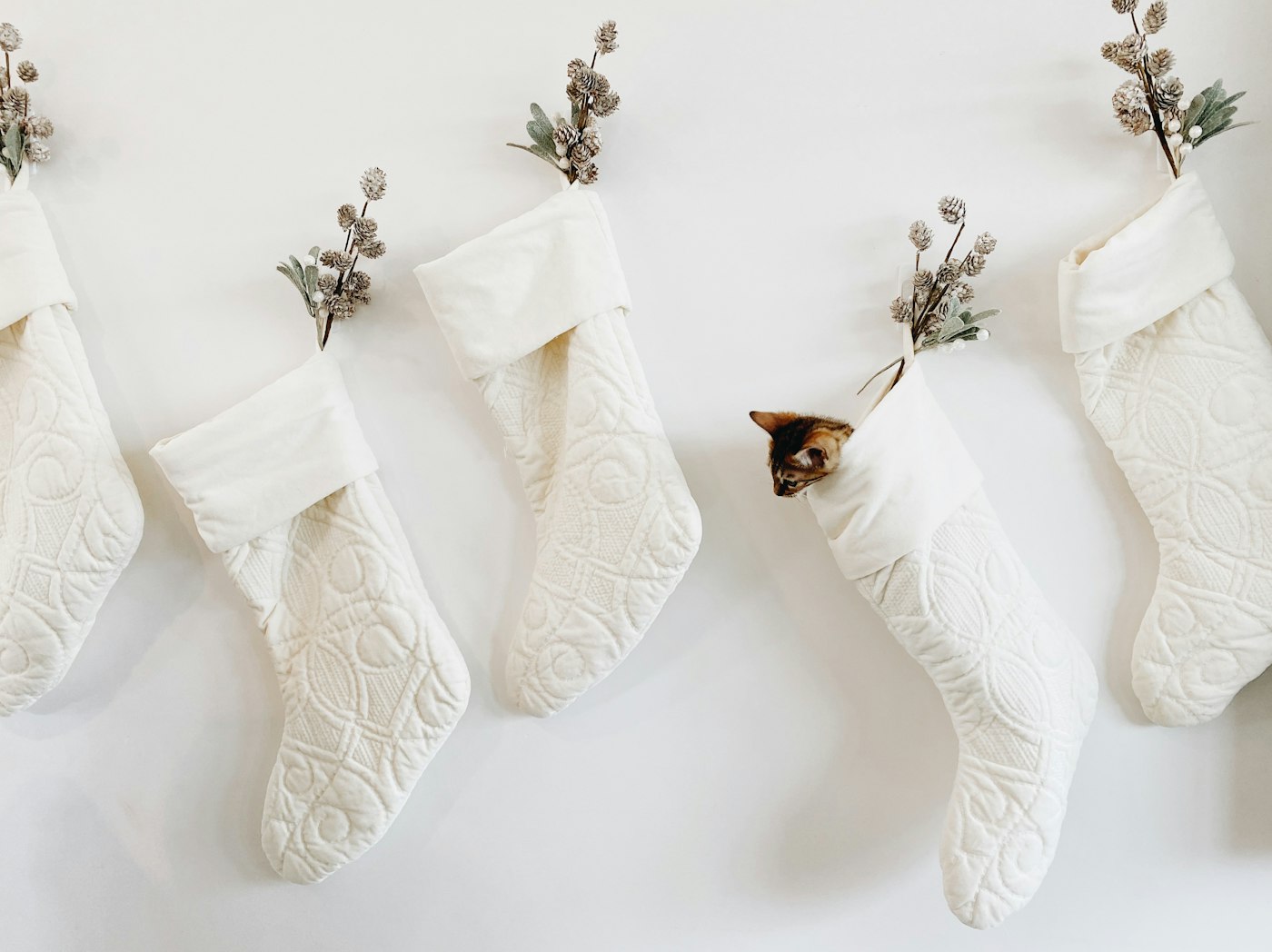 Cozy green and white Christmas socks